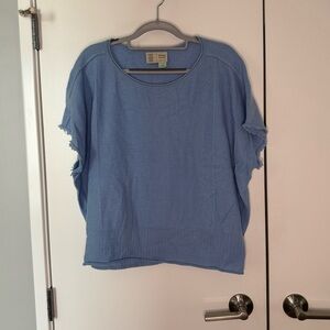 Anthropologie Cashmere Sweater Tee Sky